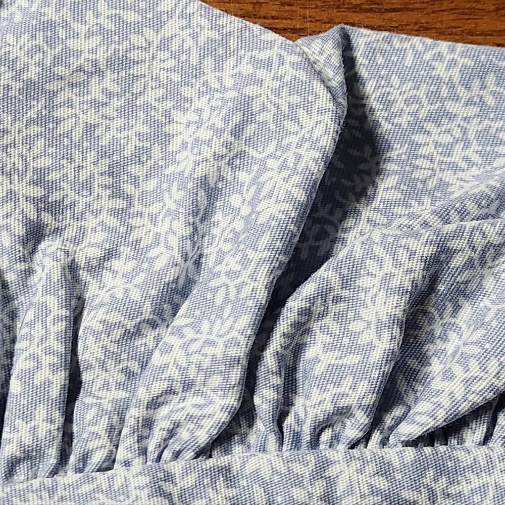 2 NWOT Laura Ashley VTG Euro Shams Light Blue Ground w White Botanical Sprig